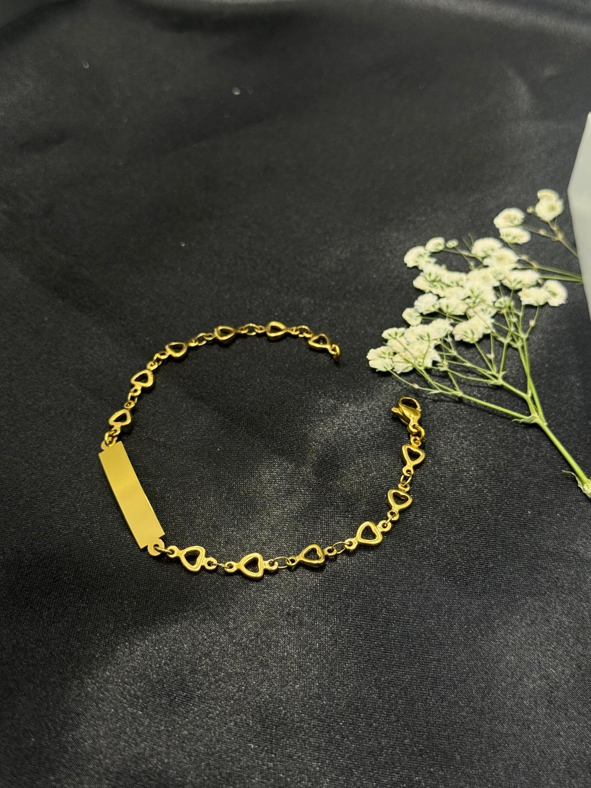 Pulsera Fina Perfil Corazon