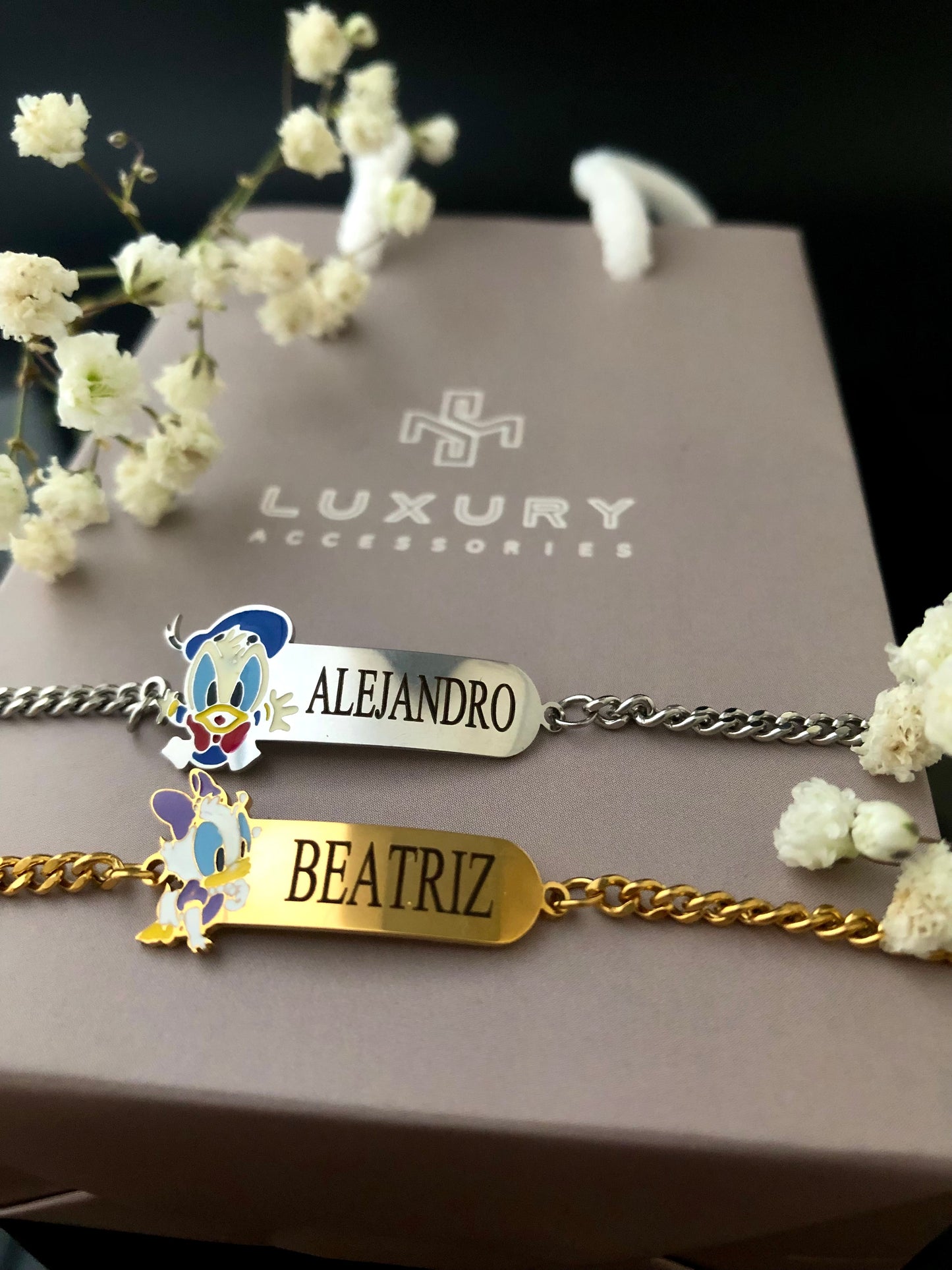 Pulsera Fina Pato Donald & Deysi