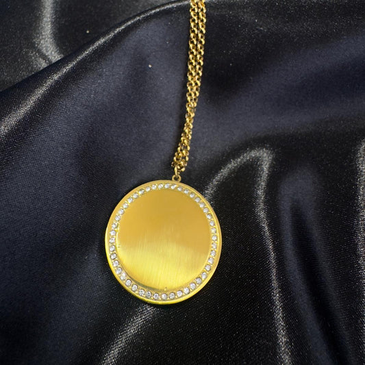 Colgante circulo fino con circonitas