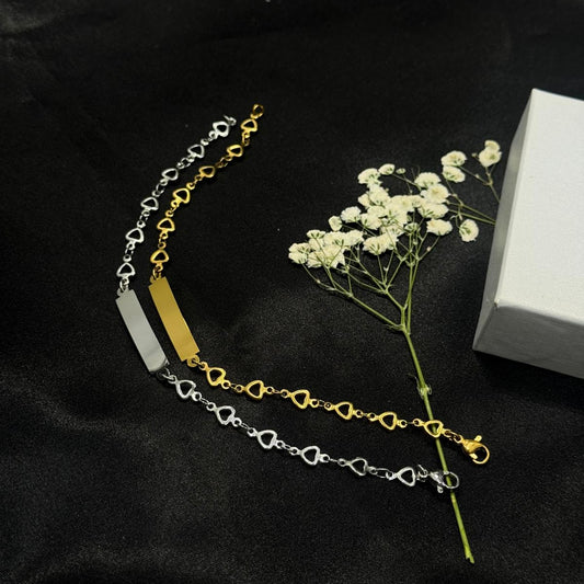 Pulsera Fina Perfil Corazon