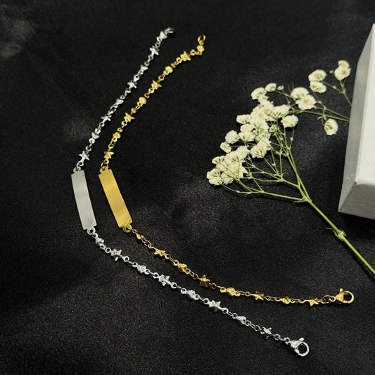 Pulsera Fina Estrella y Corazón