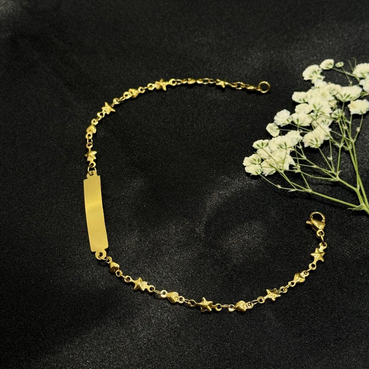 Pulsera Fina Estrella y Corazón