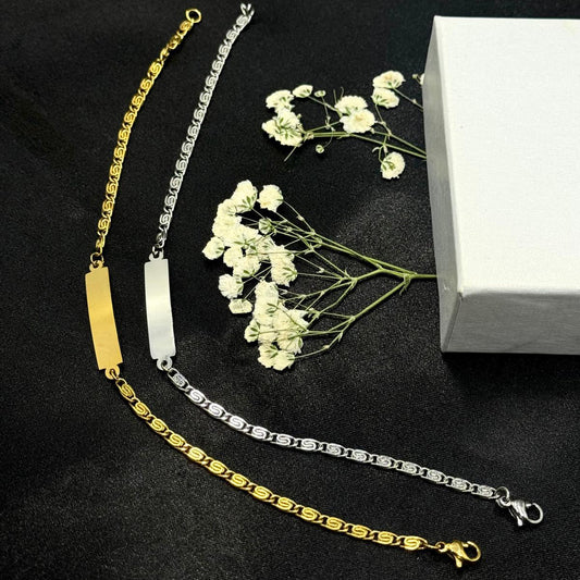 Pulsera Fina Eslabon Greca