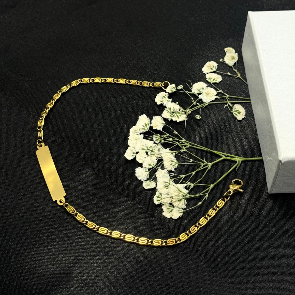 Pulsera Fina Eslabon Greca