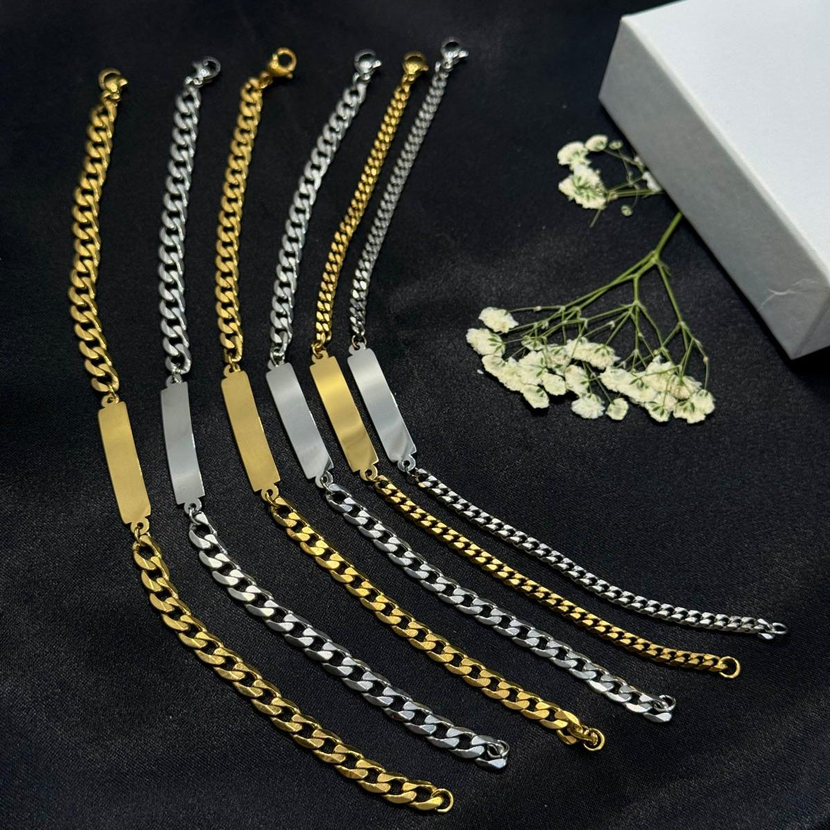 Pulsera Fina Eslabon Ancho