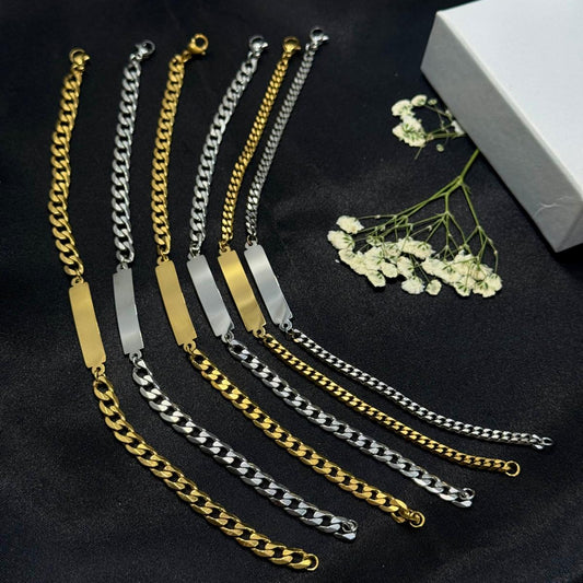 Pulsera Fina Eslabon Ancho