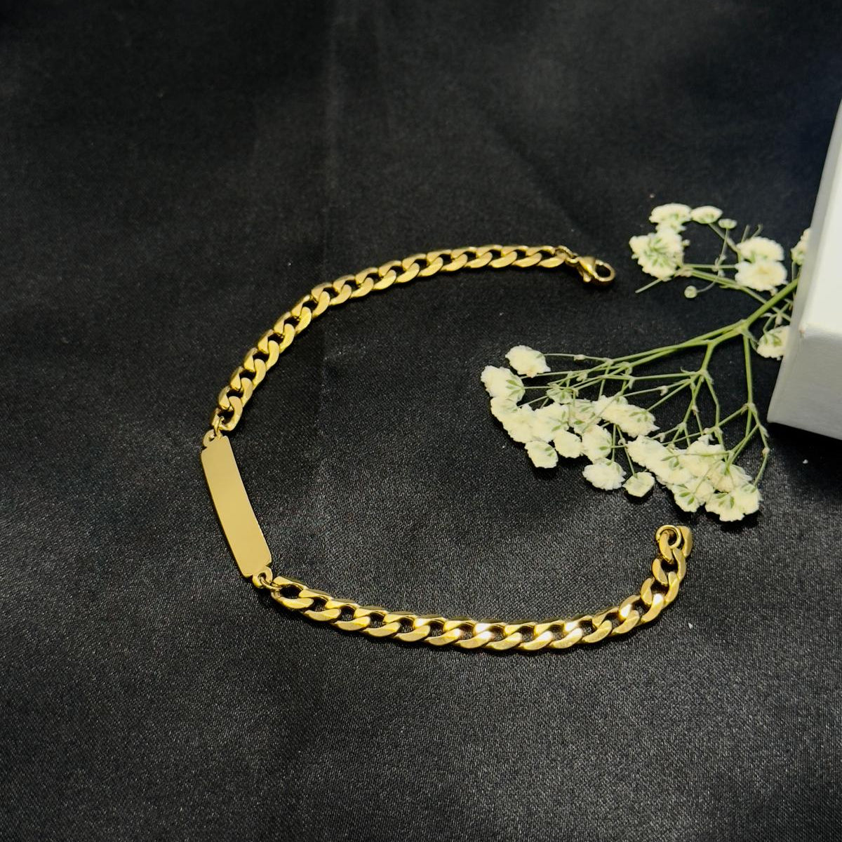 Pulsera Fina Eslabon Ancho